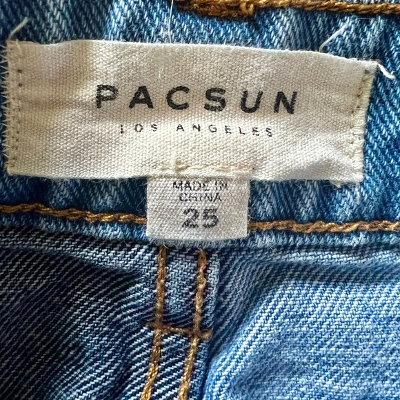 PACSUN Two Tone Frayed Hem Denim Mini Skirt - Size 25 (measures 28") - Picture 8 of 9